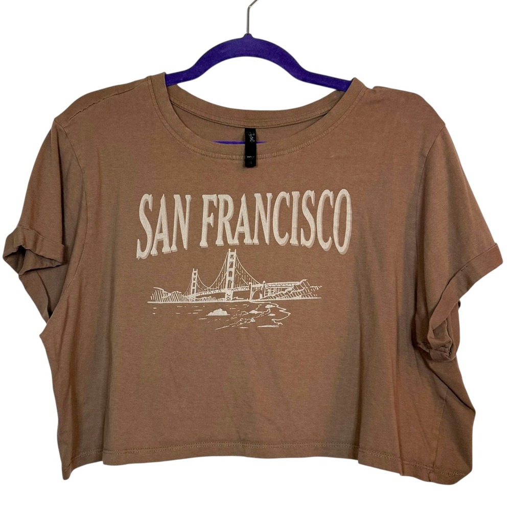 San Francisco Golden Gate Bridge Graphic Crop Top - Womens Extra Large XL